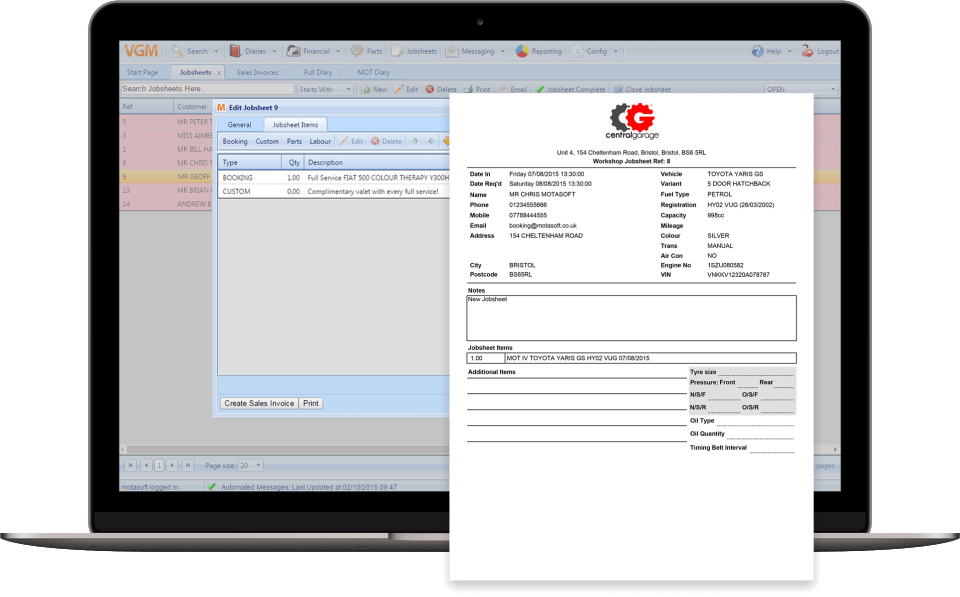 screenshot of Virtual MOT Manager